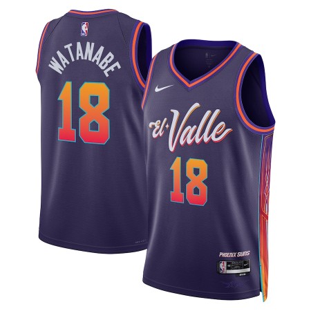 Dres Phoenix Suns Yuta Watanabe Nike 2023-24 City Edition Ljubičasta Swingman